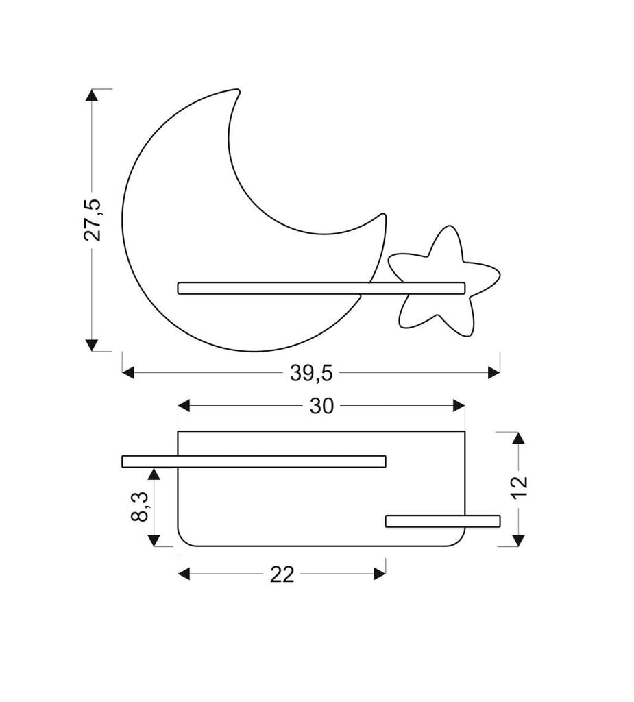 Candellux sienas bērnu LED gaismeklis Mēness cena un informācija | Lampas bērnu istabai | 220.lv