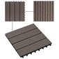 VidaXL terases flīzes, 11 gab., WPC, 30x30 cm, 1 m2, tumši brūnas cena un informācija | Āra grīdas segumi | 220.lv