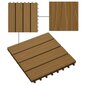 VidaXL terases flīzes, 11 gab., WPC, 30x30 cm, 1 m2, tīkkoka krāsa cena un informācija | Āra grīdas segumi | 220.lv