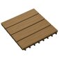 VidaXL terases flīzes, 11 gab., WPC, 30x30 cm, 1 m2, tīkkoka krāsa cena un informācija | Āra grīdas segumi | 220.lv