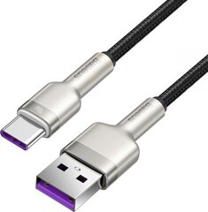 Baseus Cafule Series Metal Data USB - USB Typ C 40 W cable (10 V / 4 A) SCP (Huawei SuperCharge Protocol) 2 m black (CATJK-B01) цена и информация | Кабели для телефонов | 220.lv