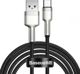 Baseus Cafule Series Metal Data USB - USB Typ C 40 W cable (10 V / 4 A) SCP (Huawei SuperCharge Protocol) 2 m black (CATJK-B01) цена и информация | Кабели для телефонов | 220.lv