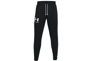 Sporta bikses vīriešiem Under Armour Rival Terry Joggers 1361642-001, melnas цена и информация | Мужская спортивная одежда | 220.lv