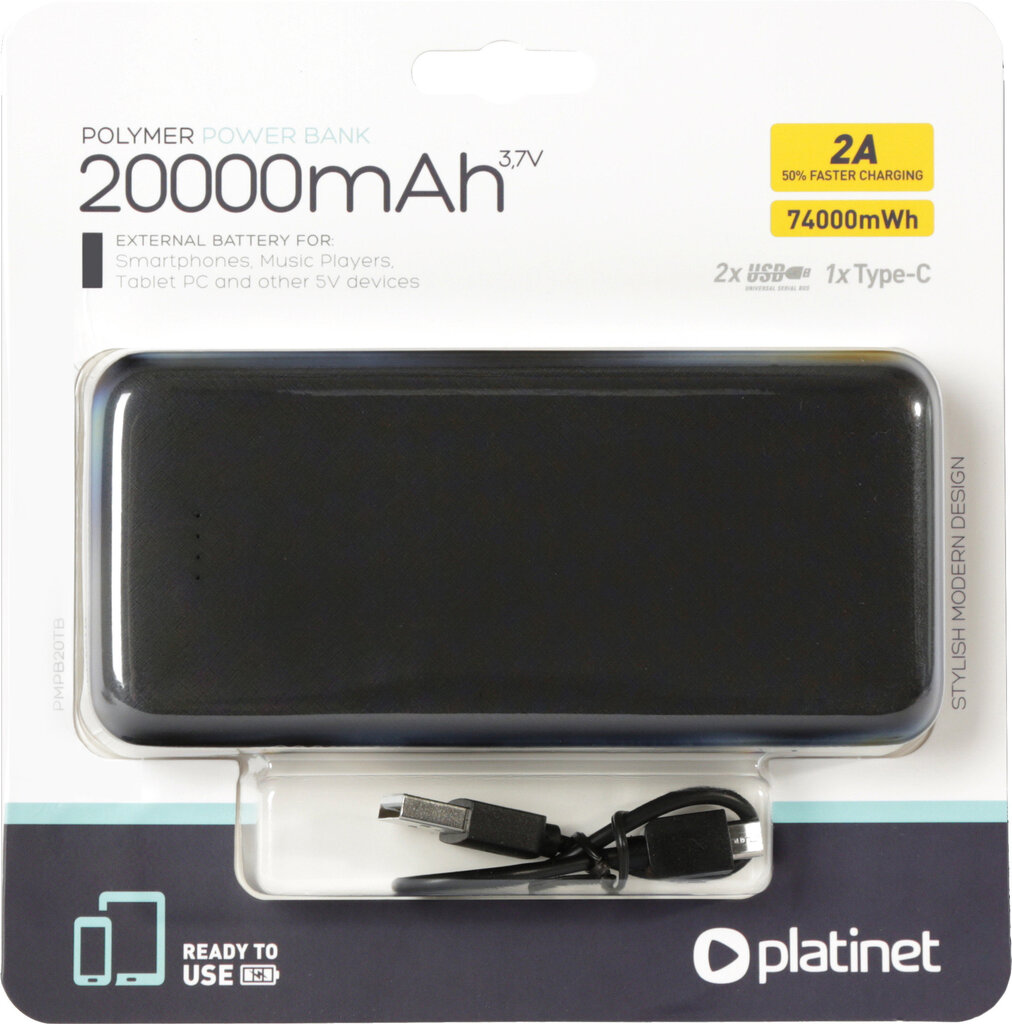 Platinet PMPB20TB цена и информация | Lādētāji-akumulatori (Power bank) | 220.lv