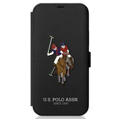 USFLBKP12SPUGFLBK U.S. Polo Embroidery Book Case for iPhone 12 mini 5.4 Black cena un informācija | Telefonu vāciņi, maciņi | 220.lv