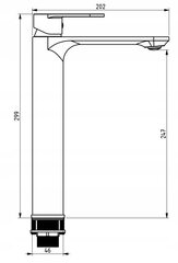Mexen izlietnes jaucējkrāns Milo high, chrome cena un informācija | Jaucējkrāni | 220.lv