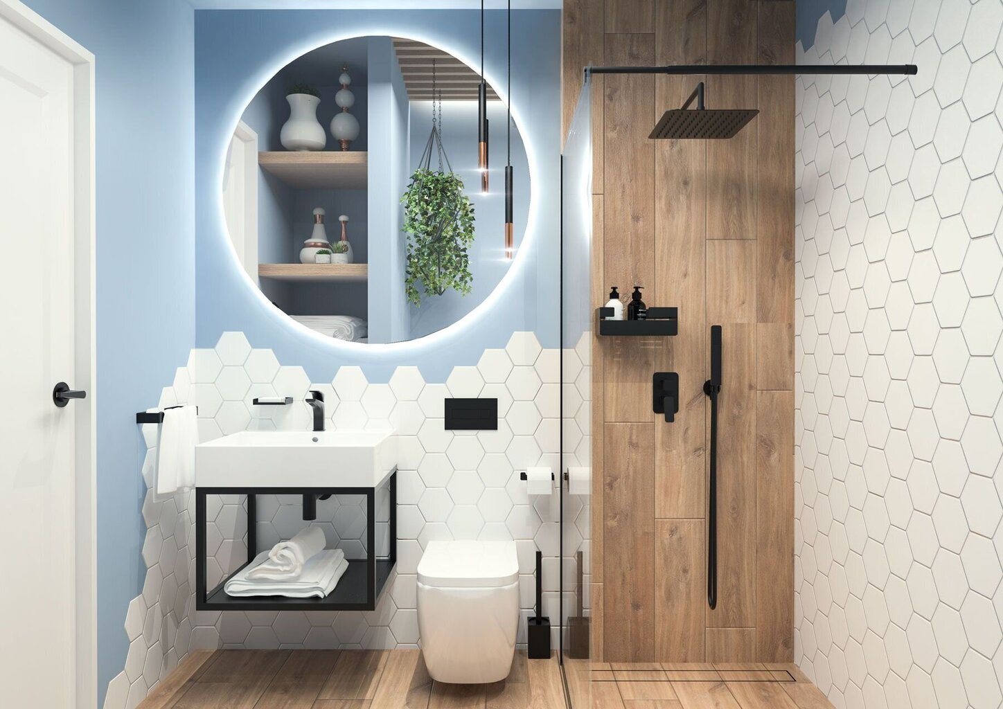Deante vannas istabas plaukts Mokko ADM N521, Nero cena un informācija | Vannas istabas aksesuāri | 220.lv