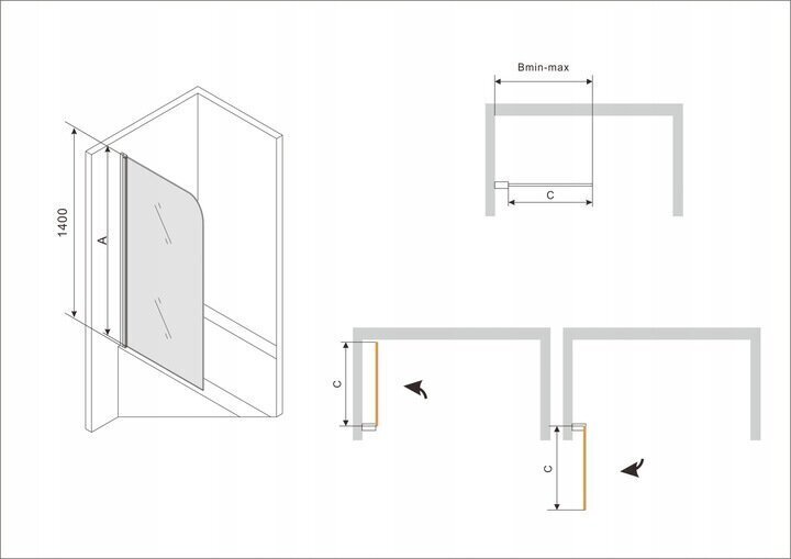 Akrila vanna Mexen Cube ar apdari un stikla sienu, 170x80 cm цена и информация | Vannas | 220.lv