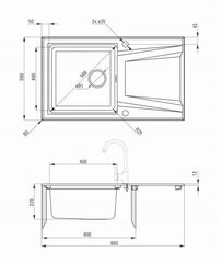 Deante кухонная мойка из гранита и нержавеющей стали Deante Prime ZSR T113, Anthracite цена и информация | Раковины на кухню | 220.lv