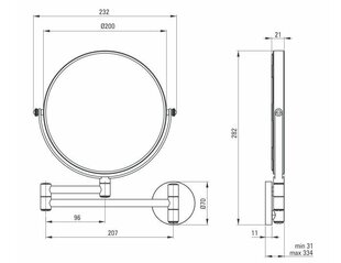 Deante kosmētiskais spogulis Round ADR 0811, Chrome cena un informācija | Vannas istabas aksesuāri | 220.lv