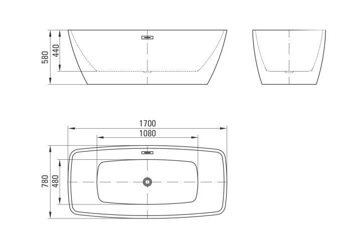 Akrila vanna Deante Anemon KDM 017W, 170x78 cm cena un informācija | Vannas | 220.lv