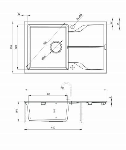 Deante granīta virtuves izlietne Deante Andante ZQN T113, Anthracite цена и информация | Virtuves izlietnes | 220.lv