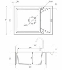 Deante granīta virtuves izlietne Deante Evora ZQJ 511A, Beige цена и информация | Раковины на кухню | 220.lv