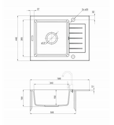 Deante granīta virtuves izlietne Deante Zorba ZQZ G11A, Metallic graphite cena un informācija | Virtuves izlietnes | 220.lv