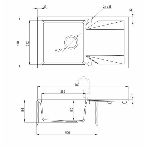 Deante granīta virtuves izlietne Deante Evora ZQJ T113, Anthracite цена и информация | Virtuves izlietnes | 220.lv