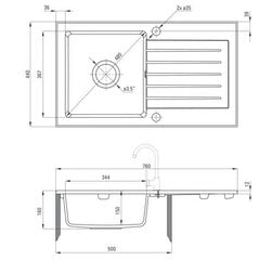 Deante granīta virtuves izlietne Deante Zorba ZQZ N113, Nero цена и информация | Раковины на кухню | 220.lv