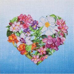 Алмазная мозаика Flowery Heart, 37x37 цена и информация | Алмазная мозаика | 220.lv