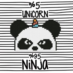 Dimantu mozaīka Ninja Panda-Corn, 20 x 20 cena un informācija | Dimantu mozaīkas | 220.lv