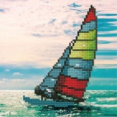 Dimantu mozaīka Sailboat, 20 x 20 cena un informācija | Dimantu mozaīkas | 220.lv