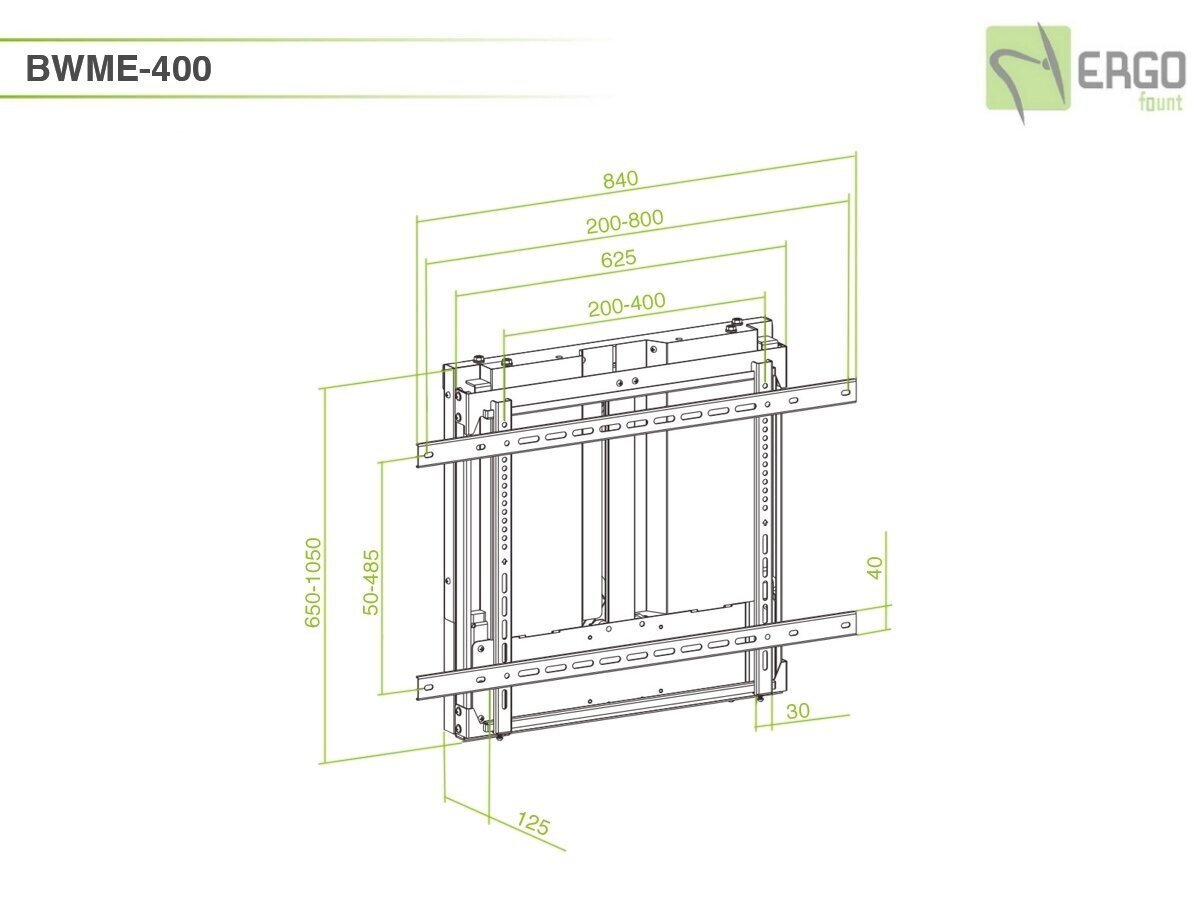 Ergofount BWME-400 37-55” cena un informācija | TV kronšteini | 220.lv