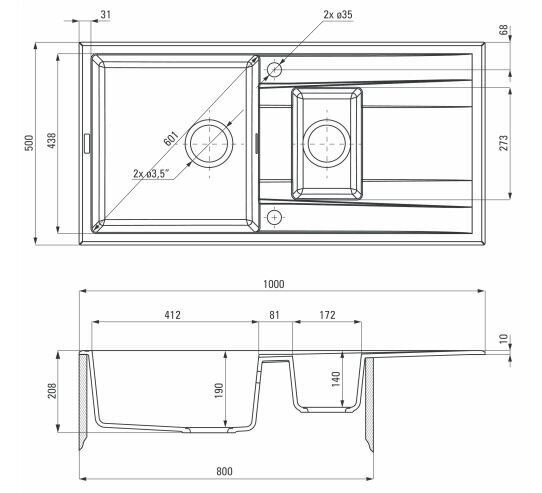 Deante granīta virtuves izlietne Deante Eridan ZQE T513, Anthracite цена и информация | Virtuves izlietnes | 220.lv