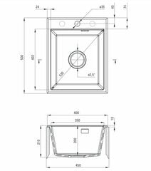 Deante granīta virtuves izlietne Deante Eridan ZQE A104, Alabaster цена и информация | Раковины на кухню | 220.lv