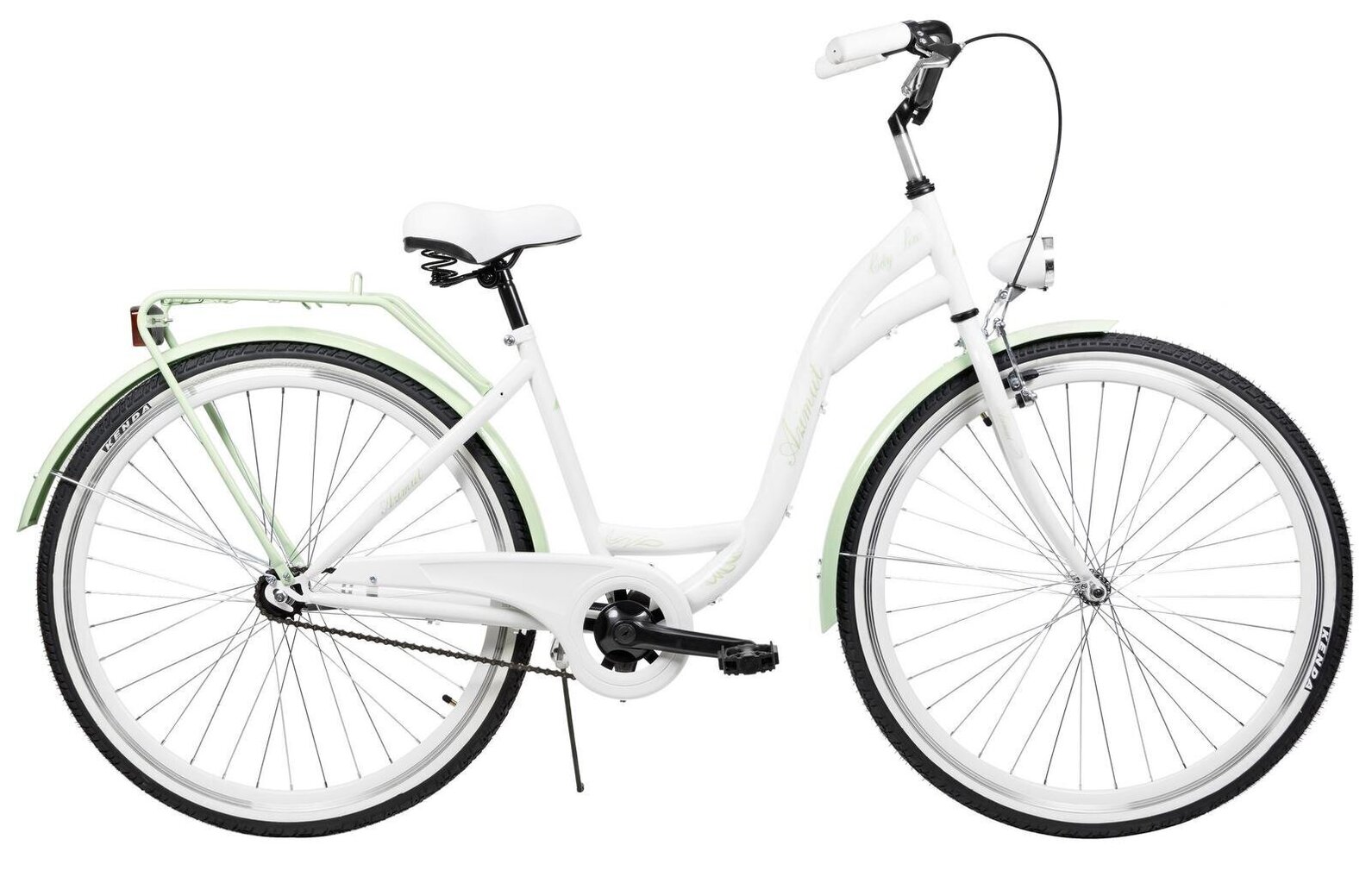 Pilsētas velosipēds AZIMUT City Lux 28" 2021, balts/zaļš cena un informācija | Velosipēdi | 220.lv