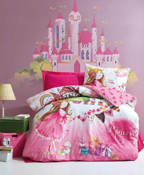 Bērnu gultas veļas komplekts Princess 160x220, 3 daļas