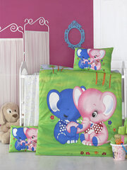 Bērnu gultas veļas komplekts Elephant, 4 daļas cena un informācija | Bērnu gultas veļa | 220.lv