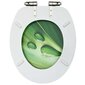 vidaXL tualetes poda sēdeklis, lēni aizverams, MDF, zaļš, ūdens lāses cena un informācija | Piederumi tualetes podiem un bidē | 220.lv