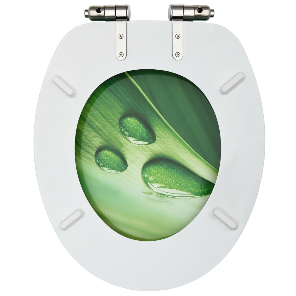 vidaXL tualetes poda sēdekļi ar vāku, 2 gab., zaļi, ūdens lāšu dizains cena un informācija | Piederumi tualetes podiem un bidē | 220.lv