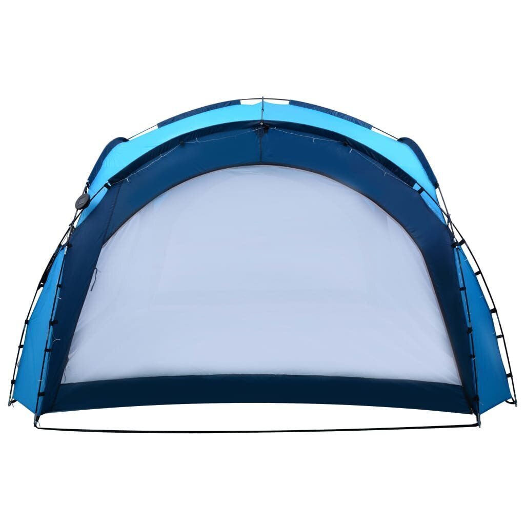 vidaXL svinību telts ar LED un 4 sānu sienām, 3,6x3,6x2,3 m, zila цена и информация | Dārza nojumes un lapenes | 220.lv