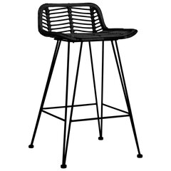 vidaXL bāra krēsli, 2 gab., melna rotangpalma cena un informācija | Virtuves un ēdamistabas krēsli | 220.lv