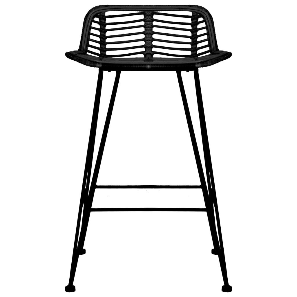 vidaXL bāra krēsli, 2 gab., melna rotangpalma цена и информация | Virtuves un ēdamistabas krēsli | 220.lv
