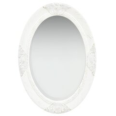 vidaXL baroka stila sienas spogulis, 50x70 cm, balts cena un informācija | Spoguļi | 220.lv