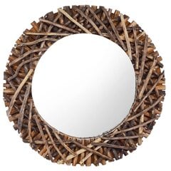 Настенное зеркало, 60 см, коричневое цена и информация | Зеркала | 220.lv