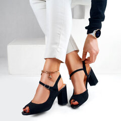 Черные босоножки на каблуке Sergio Leone цена и информация | Женские туфли | 220.lv