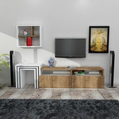 Dzīvojamās istabas mēbeļu komplekts Kalune Design 756(VIII), brūns/balts cena un informācija | Sekcijas | 220.lv