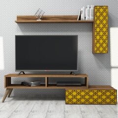 Dzīvojamās istabas mēbeļu komplekts Kalune Design 845(LVIII), brūns/dzeltens cena un informācija | Sekcijas | 220.lv