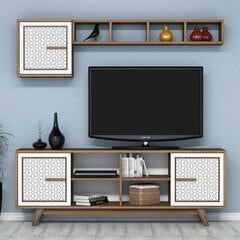 Dzīvojamās istabas mēbeļu komplekts Kalune Design 845(LIII), brūns/balts cena un informācija | Sekcijas | 220.lv
