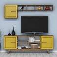 Dzīvojamās istabas mēbeļu komplekts Kalune Design 845(LIX), brūns/dzeltens