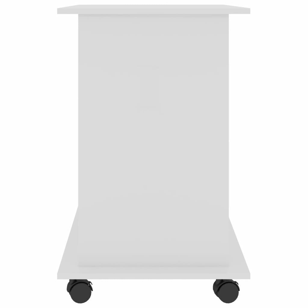 vidaXL datorgalds, spīdīgi balts, 80x50x75 cm, kokskaidu plātne cena un informācija | Datorgaldi, rakstāmgaldi, biroja galdi | 220.lv