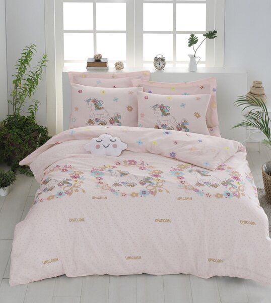 Bērnu gultas veļas komplekts Unicornlar, 200x220, 4 daļas