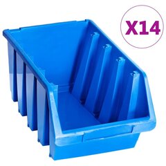 vidaXL uzglabāšanas nodalījumi, 14 gab., zila plastmasa cena un informācija | Rokas instrumenti | 220.lv