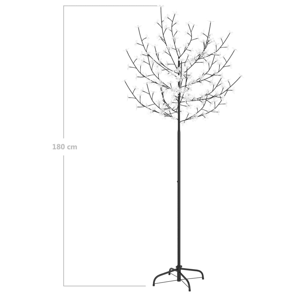 vidaXL Ziemassvētku koks, 200 LED, silti balta gaisma, ķirsis, 180 cm cena un informācija | Ziemassvētku dekorācijas | 220.lv