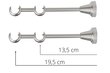 Dubultā karnīze metāla 16 mm + 16 mm ELIZA, 300 cm, antīka cena un informācija | Aizkaru stangas, karnīzes | 220.lv