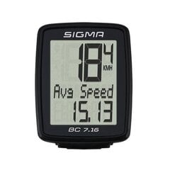 Велосипедный компьютер Sigma BC7.16, черный цена и информация | Велокомпьютеры, навигация | 220.lv