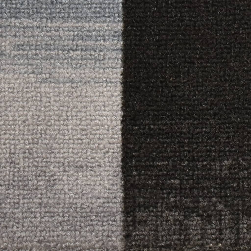 vidaXL kāpņu paklāji, 15 gab., pašlīmējoši, 65x21x4 cm, melni ar pelēku цена и информация | Paklāji | 220.lv