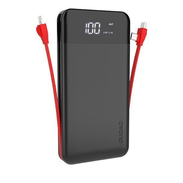 Ārējā baterija Dudao 2xUSB, 10000mAh, 2A, Lightning / USB Type C/micro USB 3A, melna (K1A black) цена и информация | Lādētāji-akumulatori (Power bank) | 220.lv