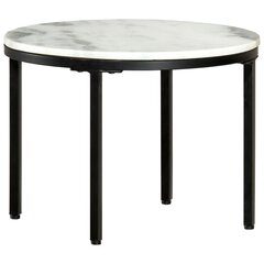 vidaXL kafijas galdiņš, balts un melns, Ø50 cm, marmors cena un informācija | Žurnālgaldiņi | 220.lv
